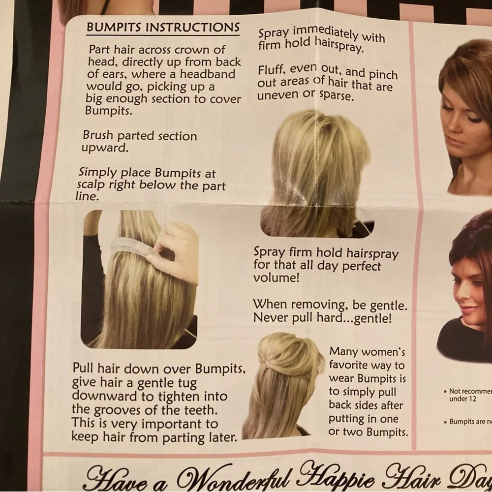5pc BUMPITS Big Happie Hair Volumizing Plastic Inserts Y2K Dark Chocolate Brown